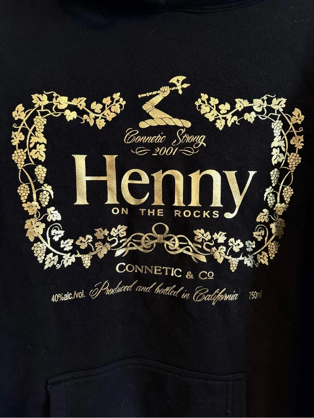 Authentic Hennessey - Henny on the Rocks Hoodie in Size Large